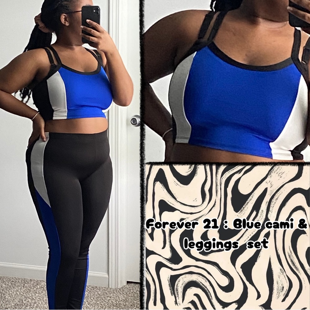 💜30% off sale💜 Forever 21 | Blue cami & leggings work out set